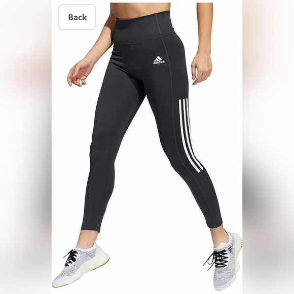 🏷ADIDAS Womens Lightweight High Rise 3-Stripe Mesh 7/8 Leggings - M - Picture 2 of 11